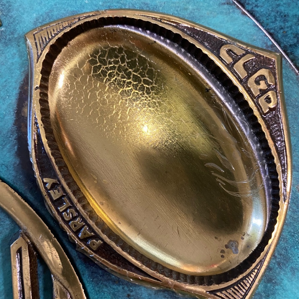 Elegant Gold and Teal Decorative Plate - Picture 5 of 6